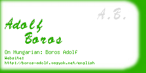 adolf boros business card